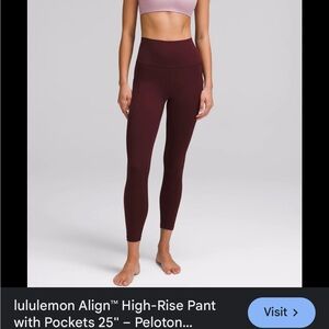 Lululemon Burgundy High-Rise Leggings
